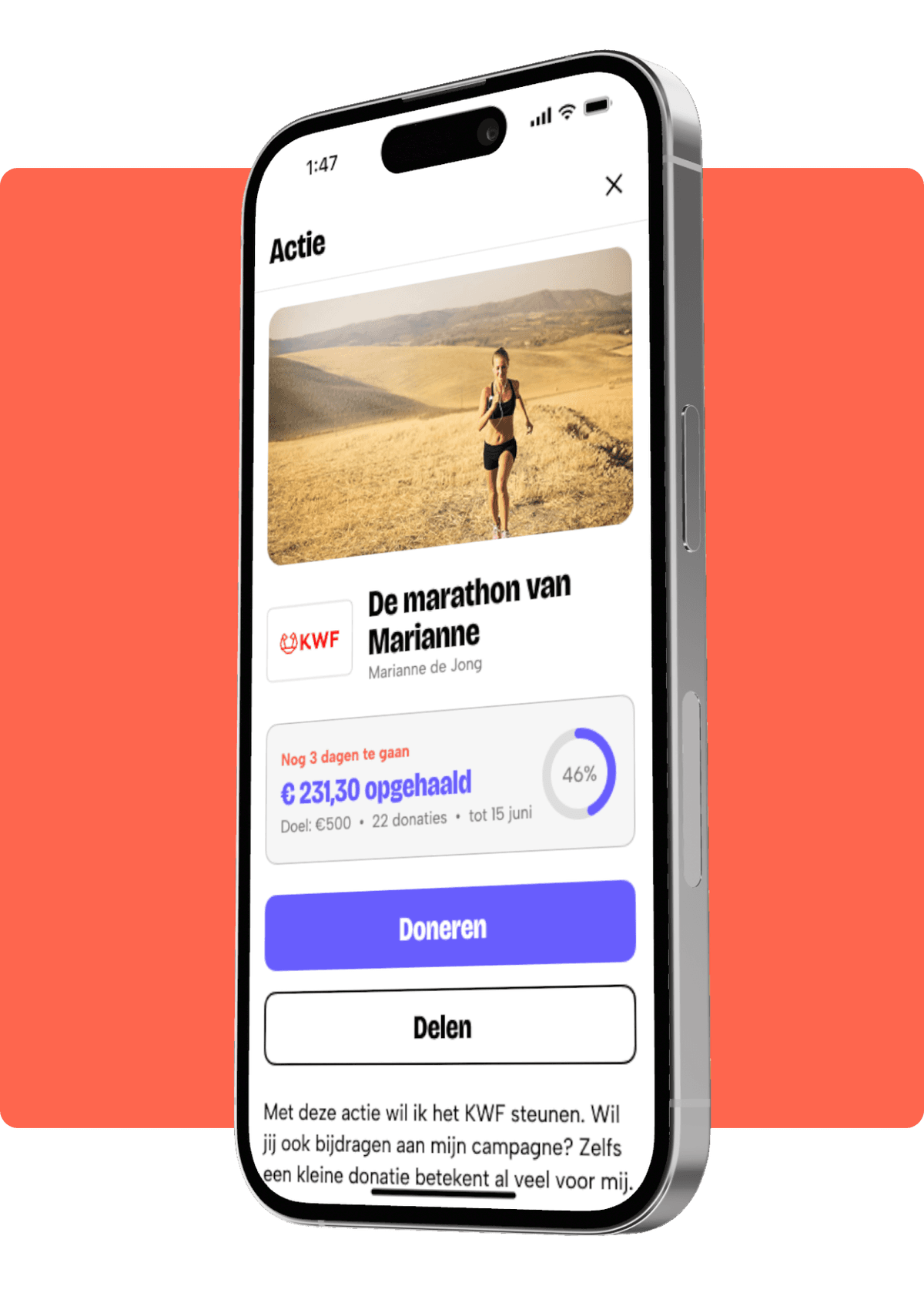 image of the goodshift app on a phone